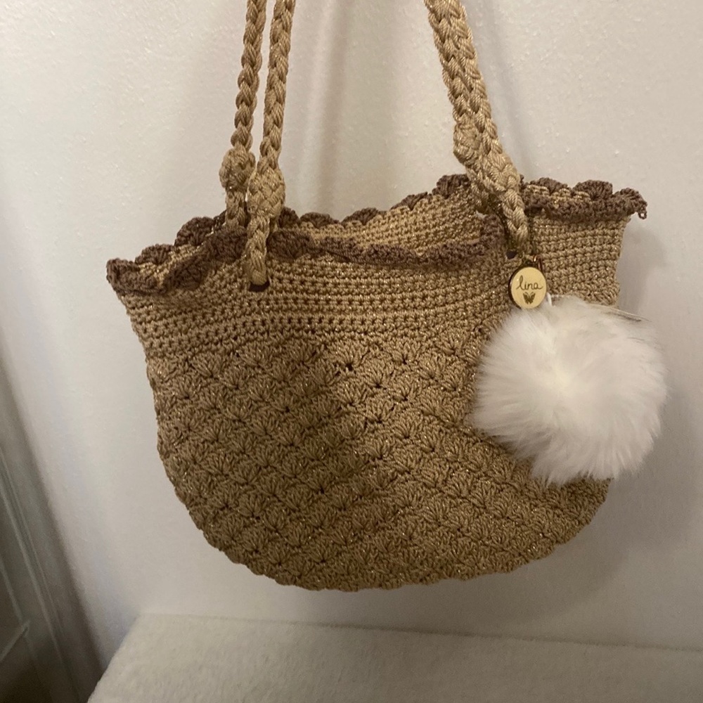 Luna woven shoulder bag